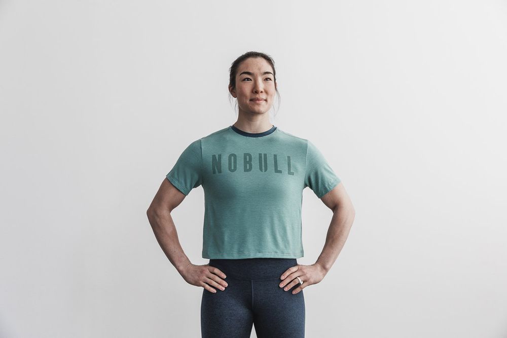 NOBULL Women's Boxy Tee - Oil Blue - Ireland (5928BVWAR)